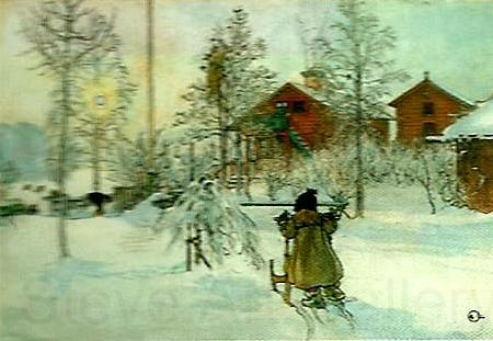 Carl Larsson garden och brygghuset Norge oil painting art
